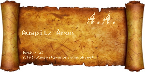 Auspitz Áron névjegykártya